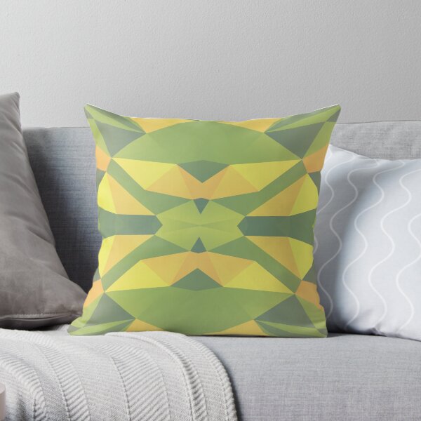 Pistachio Polygonal Pattern Throw Pillow