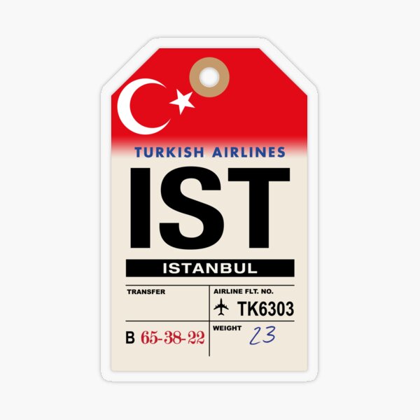 Istanbul (IST) Airline Luggage Tag Transparent Sticker