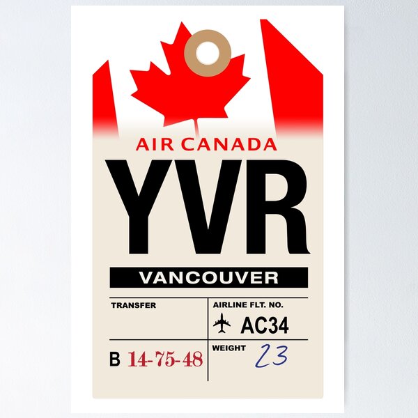 Item preview, Vancouver (YVR) British Columbia, Canada Airline Luggage Tag designed and sold by travelwitheric.