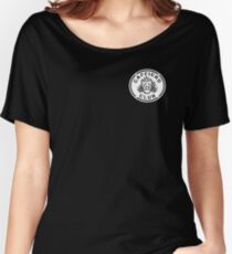 Misfits Caffiend Club black & white stencil design Women's Relaxed Fit T-Shirt