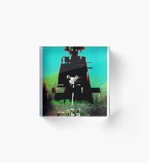 Man in Black Watching Acrylic Block
