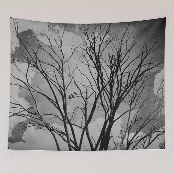 Item preview, Black and White Crows Black Birds in a Tree Bokah Rustic A275 designed and sold by byNicol.