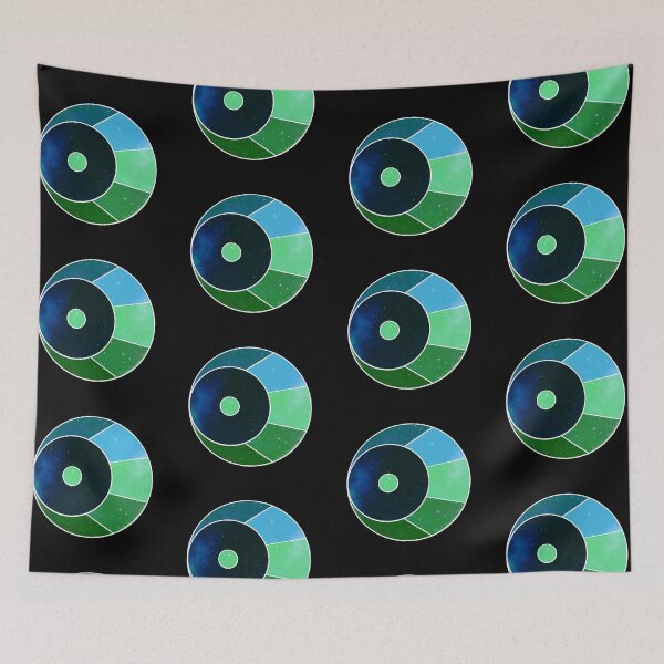 Item preview, Waning Crescent Moon (blue and green) designed and sold by Enter-The-Darkside.