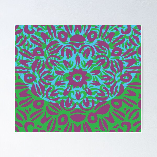 Item preview, Floral Burst, Turquoise, Purple & Green Mandala 11 designed and sold by Mia Harper Design.