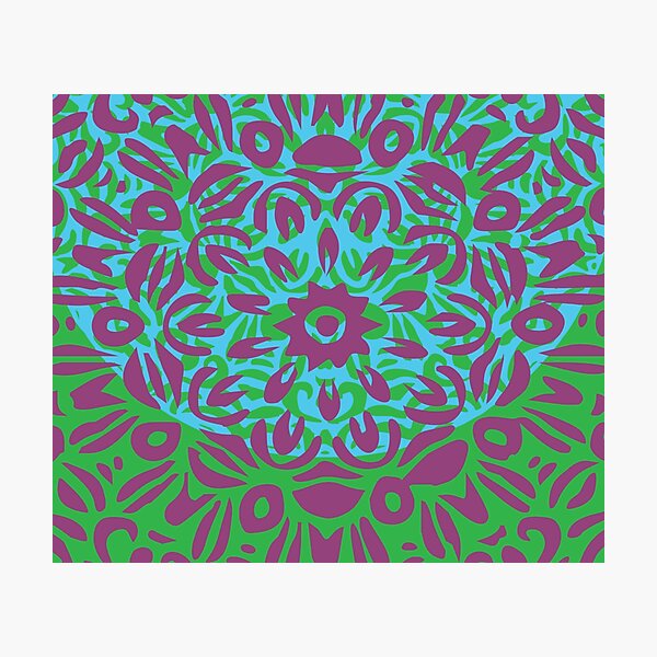 Item preview, Floral Burst, Turquoise, Purple & Green Mandala 11 designed and sold by Mia Harper Design.