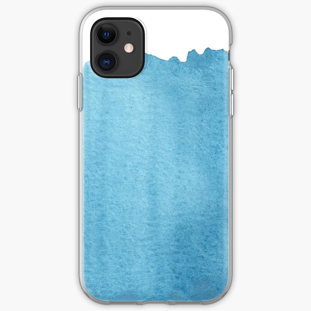 Blue Watercolor brush stroke (small) iPhone Case & Cover