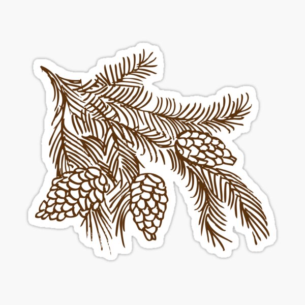 Pine Cone Sticker