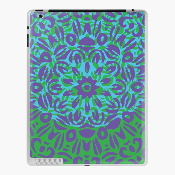 Floral Burst, Light Purple, Turquoise & Green Mandala 12 iPad Skin