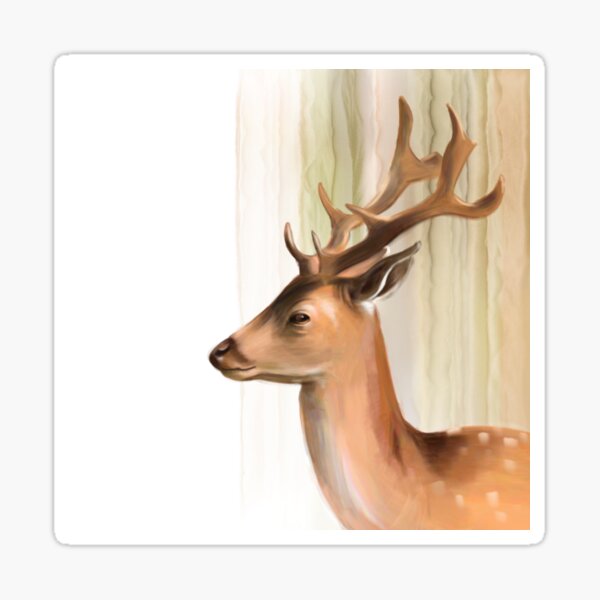 Portrait of a young Stag Sticker