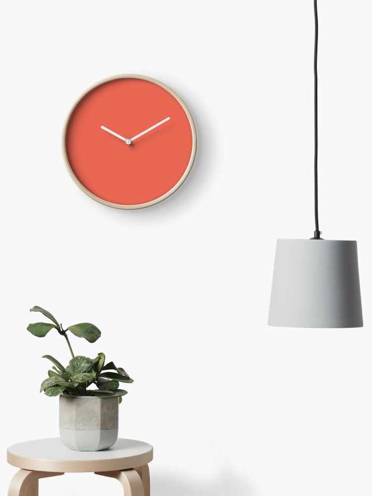 Thumbnail 1 von 4, Uhr, Einfarbige Pantone-Farbe des Jahres Living Coral 16-1546 designt und verkauft von PIPAArtHomeDeco.