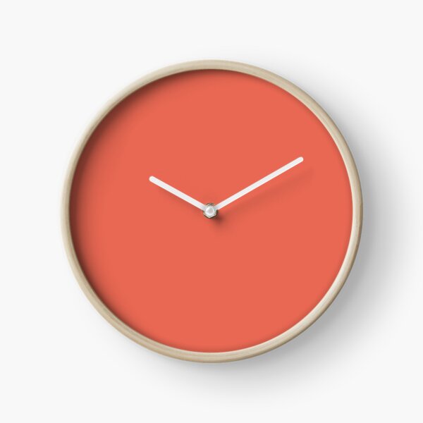 Solid Color Pantone Color of the Year Living Coral 16-1546 Pink - Peach Clock