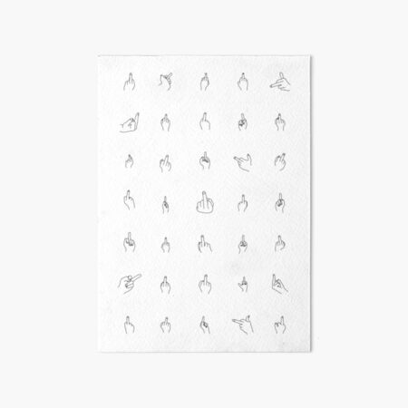 Black Middle Fingers Art Board Print