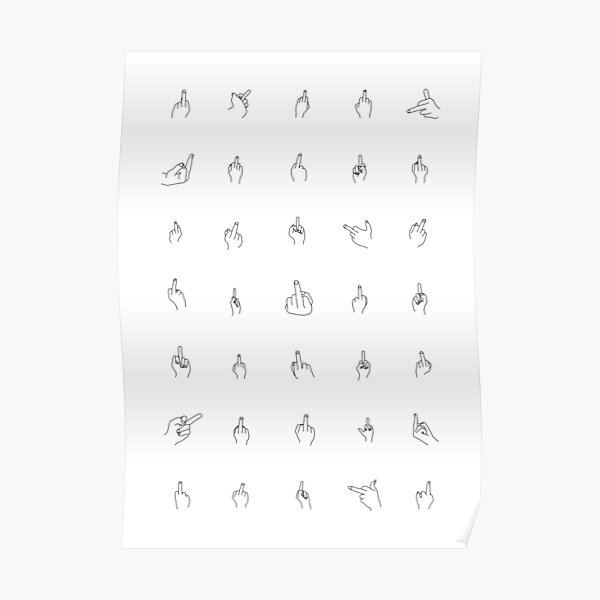 Black Middle Fingers Poster
