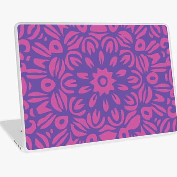 Floral Burst, Dark Pink & Purple Mandala 17 Laptop Skin