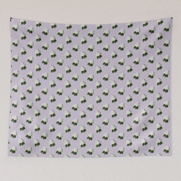 Item preview, Leafy White Rose on Pale Lilac designed and sold by STHogan2.