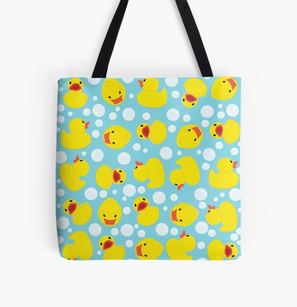 LANBAIHE You've Been Ducked, Duck Duck Tote Bag, Purse For Duck Lovers,  Yellow Duck Carrying Sack, Rubber Ducks Bag, Ducking Tote Bags, Natural  Canvas