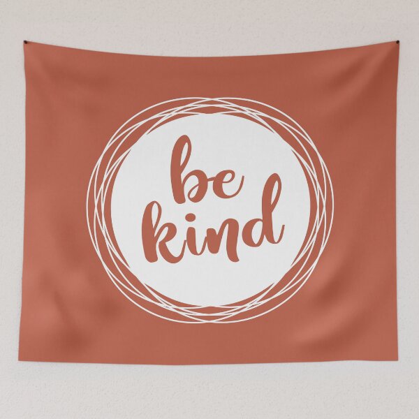 Item preview, Be kind ~ white on terracotta designed and sold by ApricotBlossom.