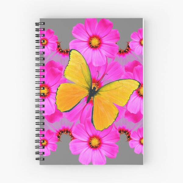 Item preview, GOLDEN YELLOW BUTTERFLY FUCHSIA FLORAL ART  designed and sold by sharlesart.
