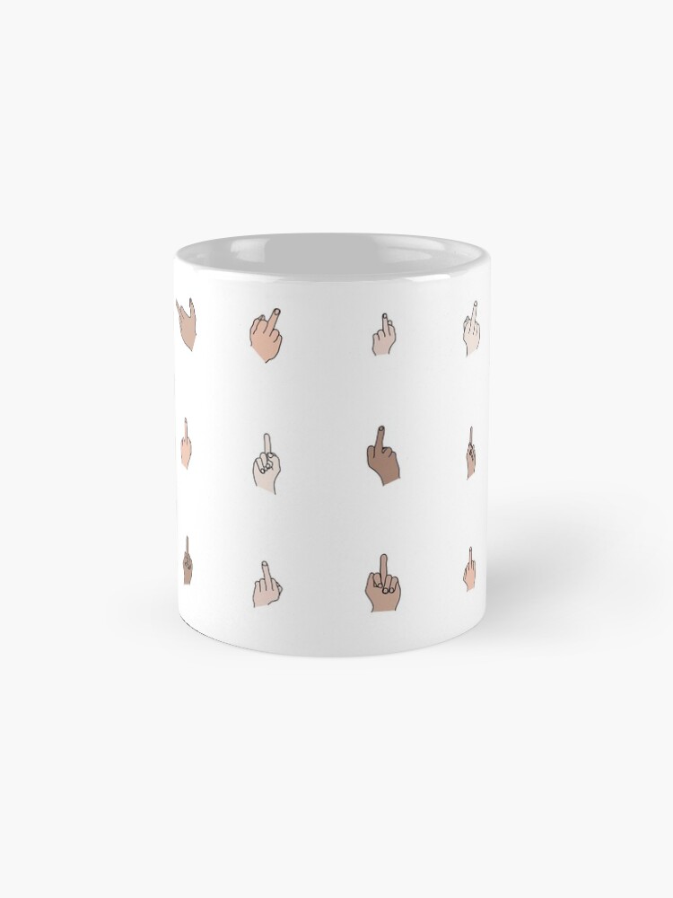 Thumbnail 4 of 6, Coffee Mug, Middle Fingers Colored With Outlines designed and sold by clarkstpress.