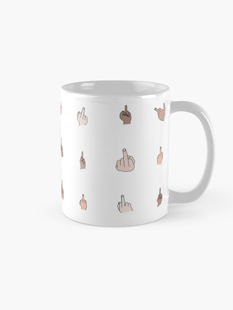 Thumbnail 5 of 6, Coffee Mug, Middle Fingers Colored With Outlines designed and sold by clarkstpress.