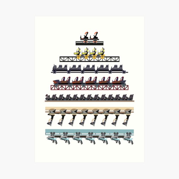 Alton Towers Coaster Trains Design Art Print