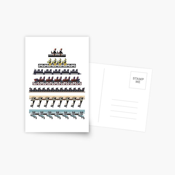 Alton Towers Coaster Trains Design Postcard