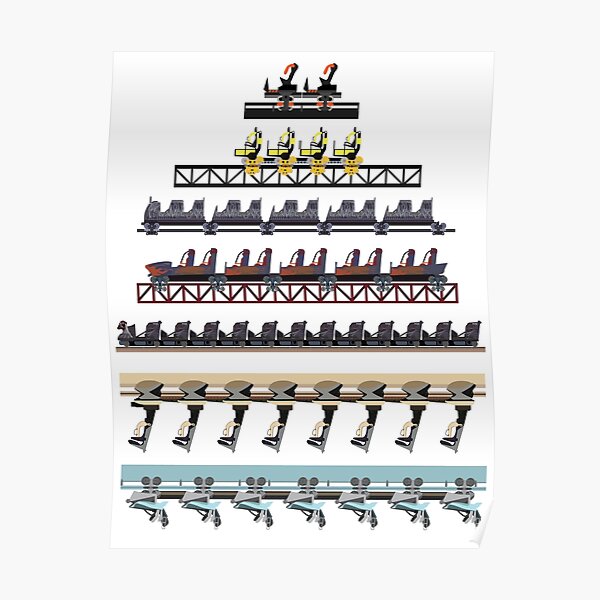 Alton Towers Coaster Trains Design Poster
