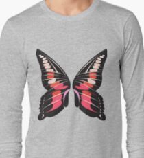 Pink Double Wing Butterfly Long Sleeve T-Shirt