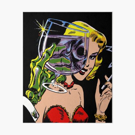 Pop Art Vintage Creepy Horror Comics Art Board Print