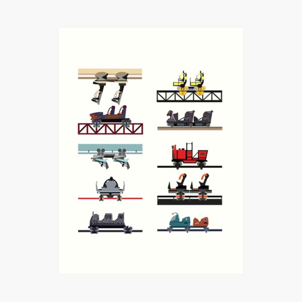Alton Towers Coaster Cars Design Art Print