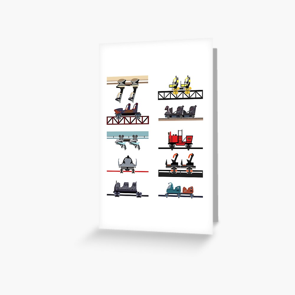 Alton Towers Coaster Cars Design Greeting Card