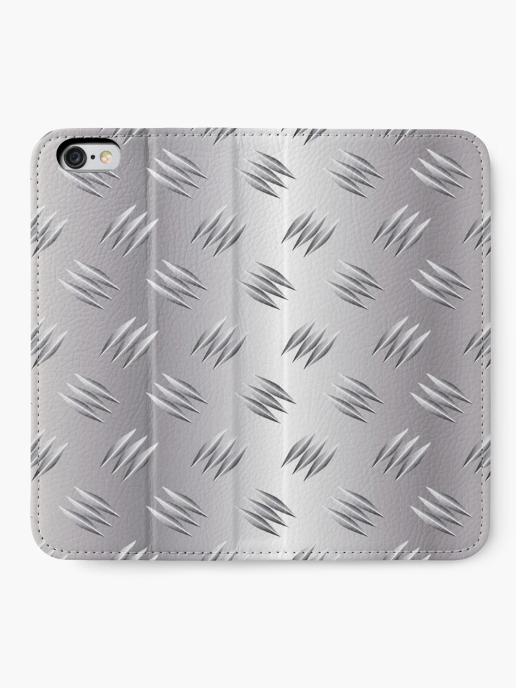 Alternate view of Steel Aluminium Metal Tread Plate Checker Plate Diamond Design iPhone Wallet