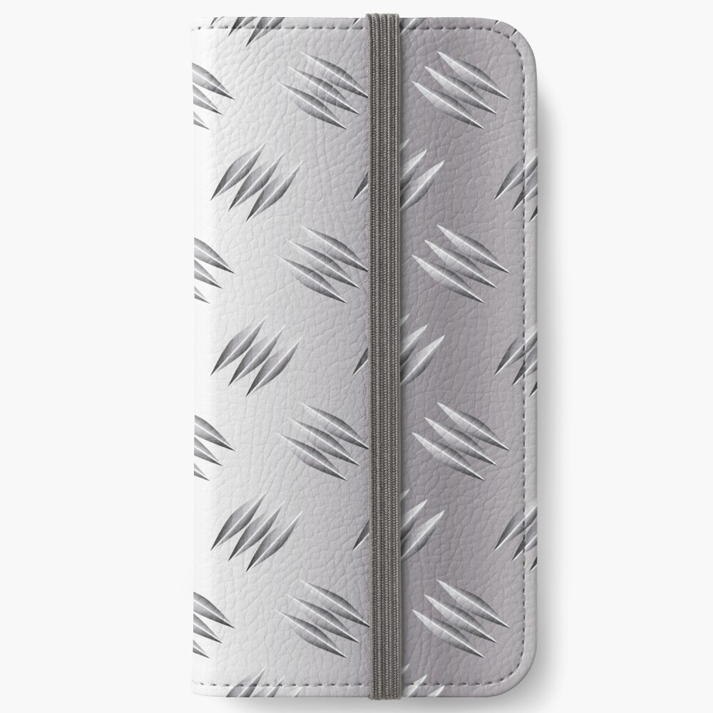 Steel Aluminium Metal Tread Plate Checker Plate Diamond Design iPhone Wallet
