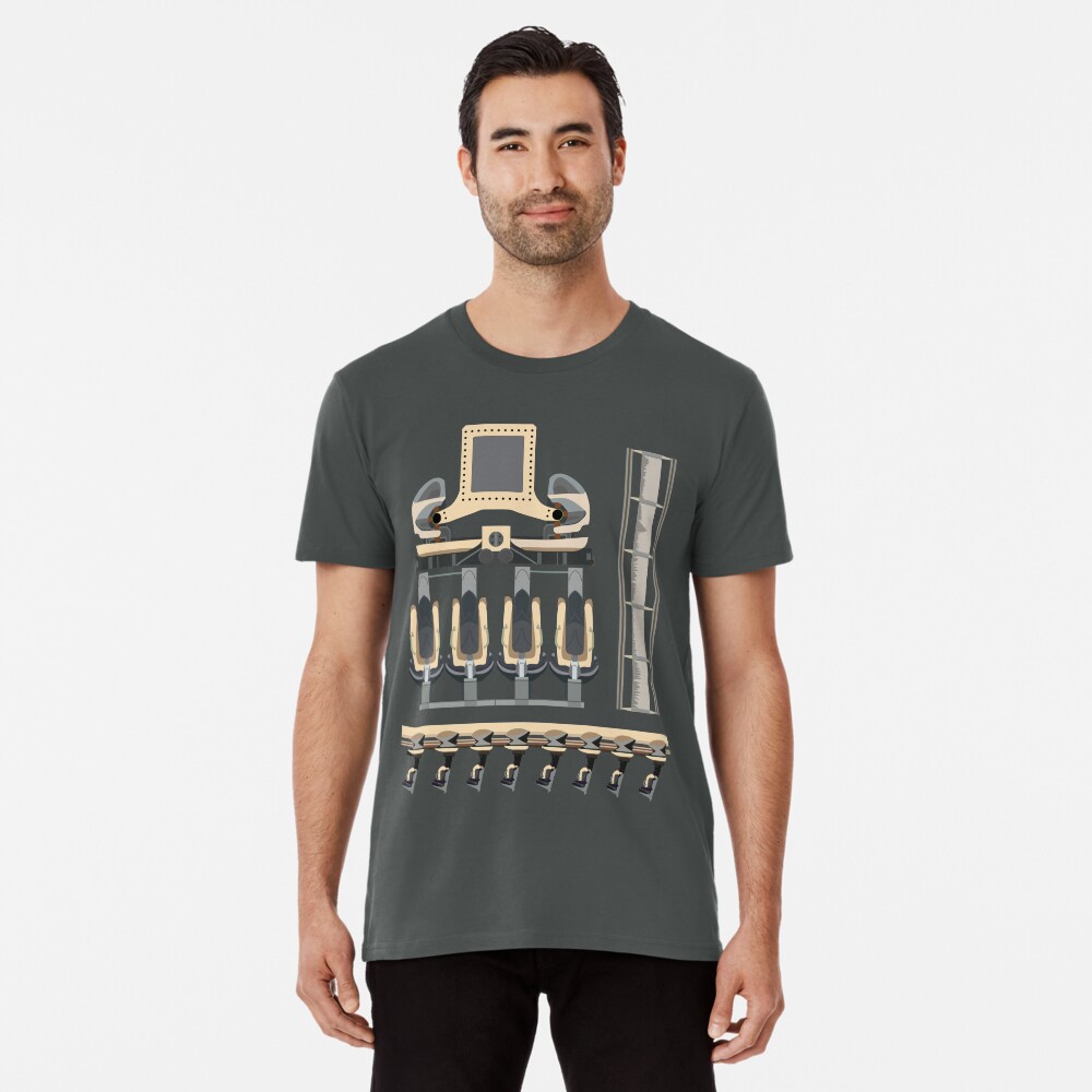 Nemesis Rollercoaster Alton Towers Blueprint Design Premium T-Shirt