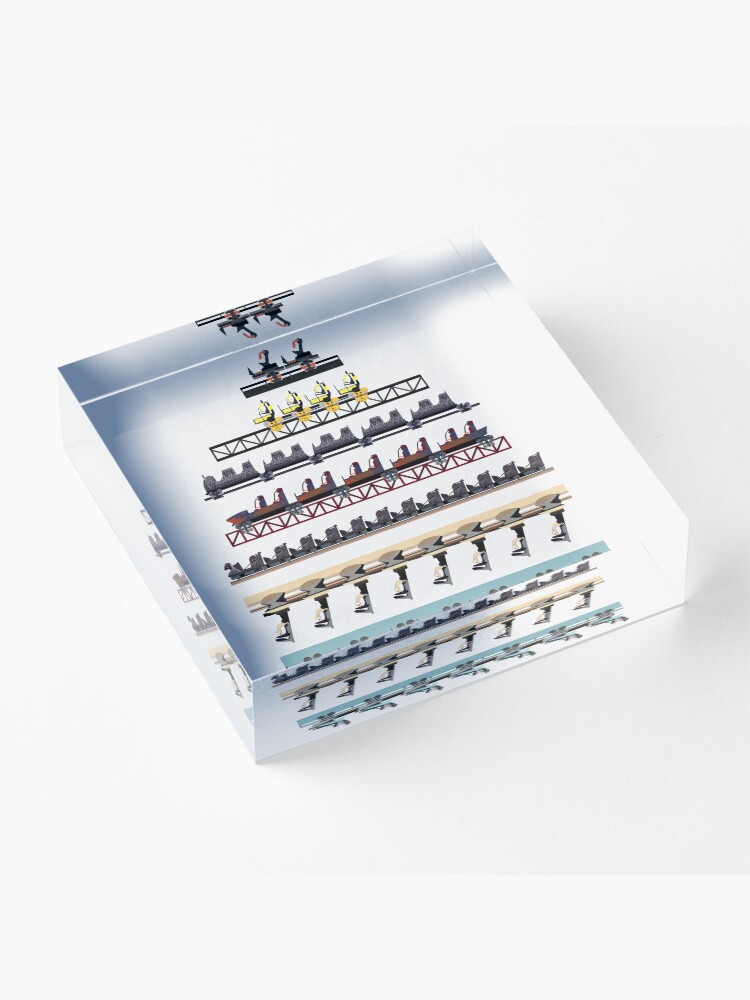 Alternate view of Alton Towers Coaster Trains Design Acrylic Block