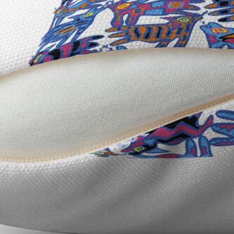 Thumbnail 2 of 3, Throw Pillow, Colorful Abstract Coyote designed and sold by ntartworks.