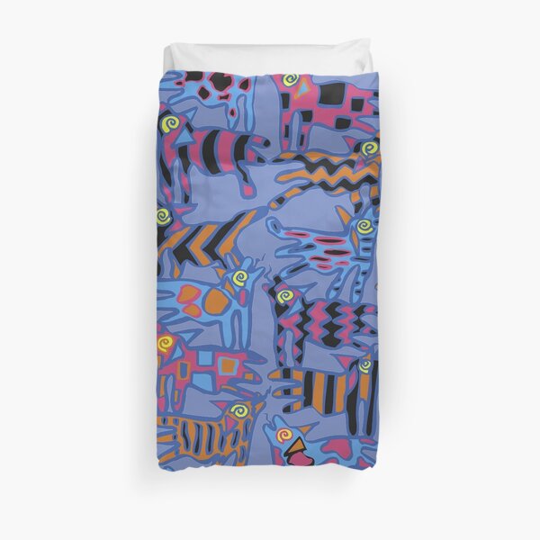 Colorful Abstract Coyote Duvet Cover