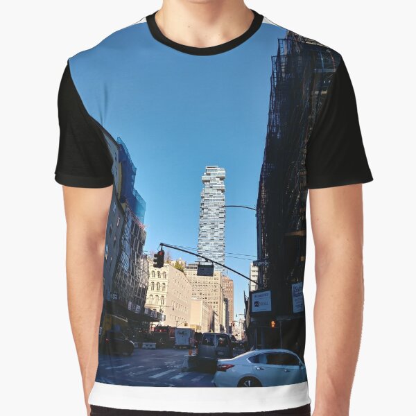 New York City, #Manhattan, New York, #downtown, #NeeYorkCity, #NeeYork, #buildings, #streets, #avenues, #skyscrapers, #cars, #pedestrians Graphic T-Shirt