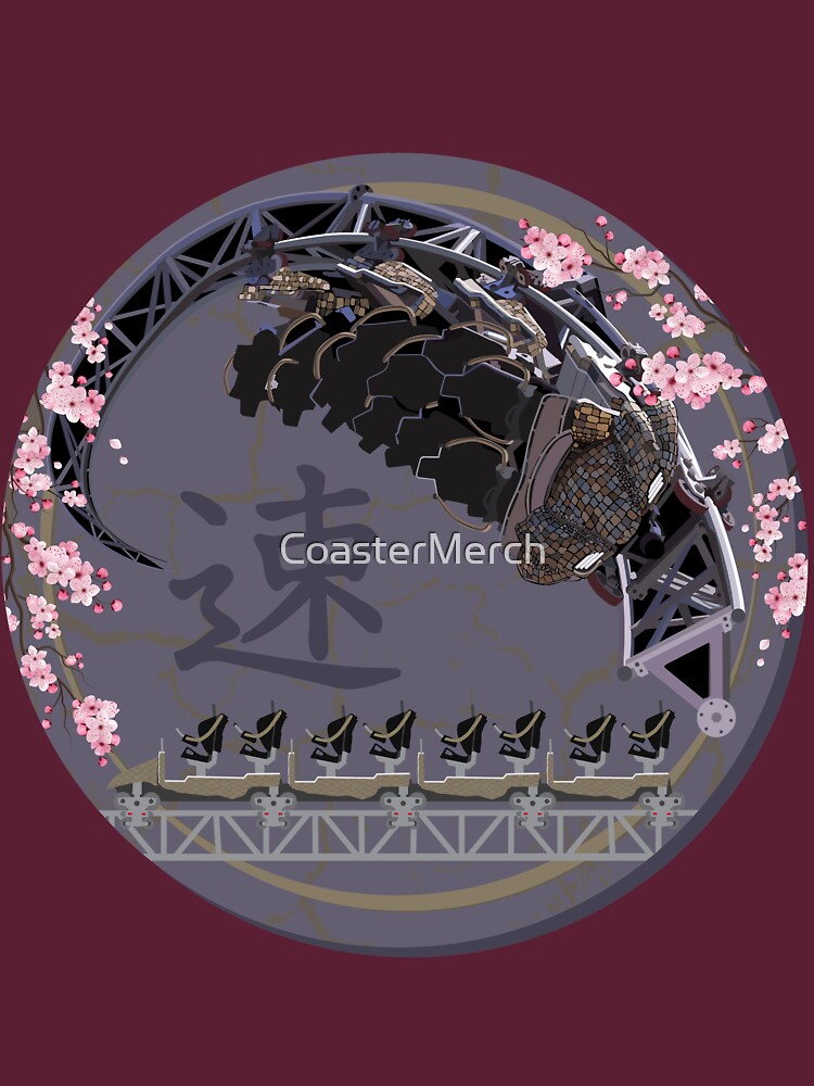 ICON The Ride - Blackpool Pleasure Beach - Cherry Blossoms and Hand-Drawn Art Design by CoasterMerch