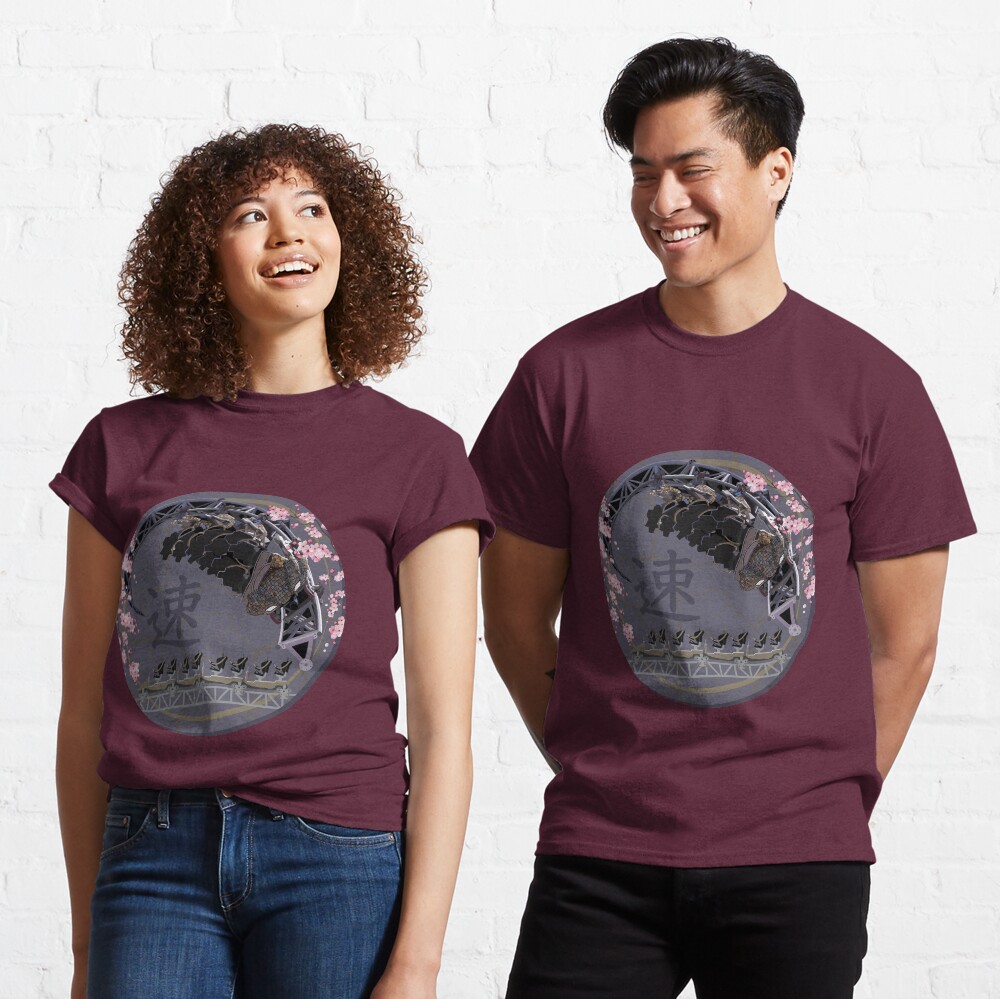 ICON The Ride - Blackpool Pleasure Beach - Cherry Blossoms and Hand-Drawn Art Design Classic T-Shirt