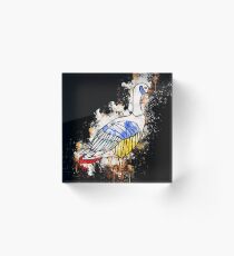 Bird colors wings watercolor painted Acrylic Block
