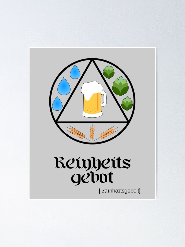 "German Beer Purity Law Reinheitsgebot Circle Design for Light" Poster for Sale by