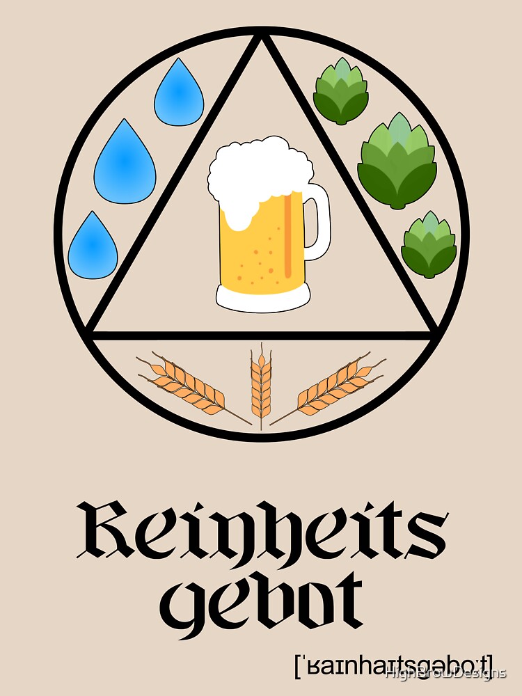 "German Beer Purity Law Reinheitsgebot Circle Design for Light" Tshirt by HighBrowDesigns