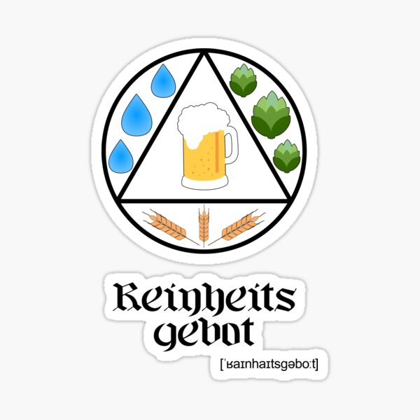 German Beer Purity Law Reinheitsgebot Circle Design for Light Sticker