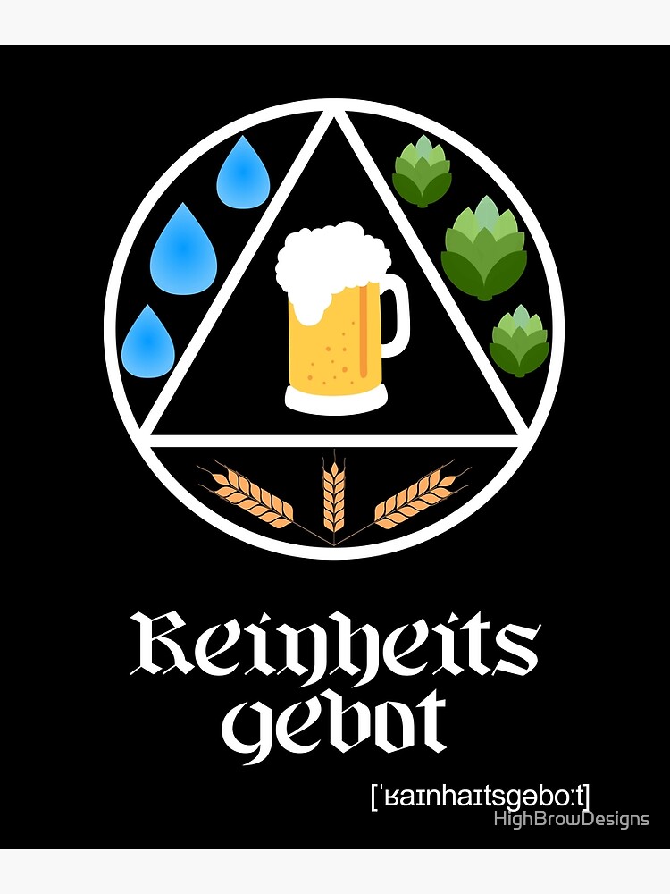"German Beer Purity Law Reinheitsgebot Circle Design" Poster by HighBrowDesigns Redbubble