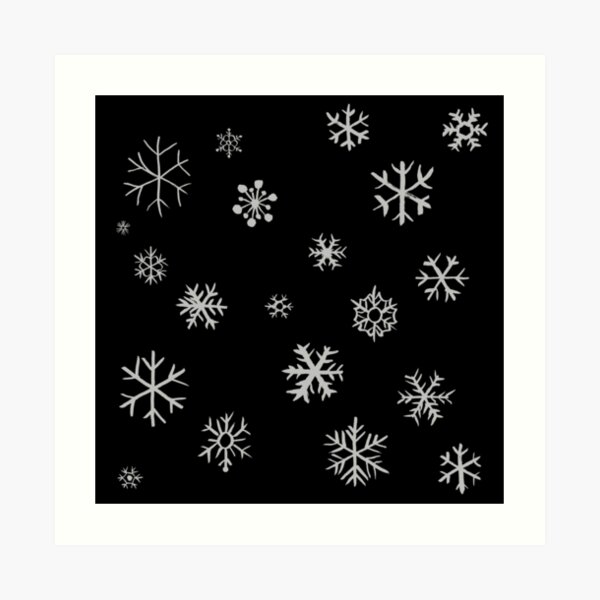 Snowflakes (white) Art Print