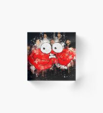 Animal cartoon comic watercolor painted Acrylic Block