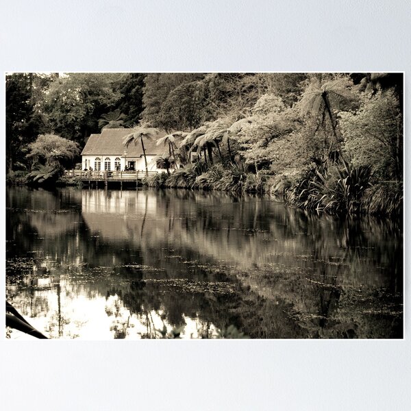 Item preview, Old lake with a hut in subtropical bush designed and sold by yurix.