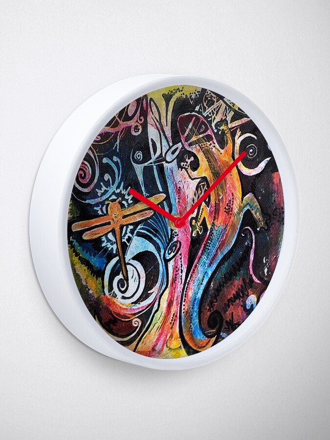 Alternate view of Dragonfly Lizard Dream Clock