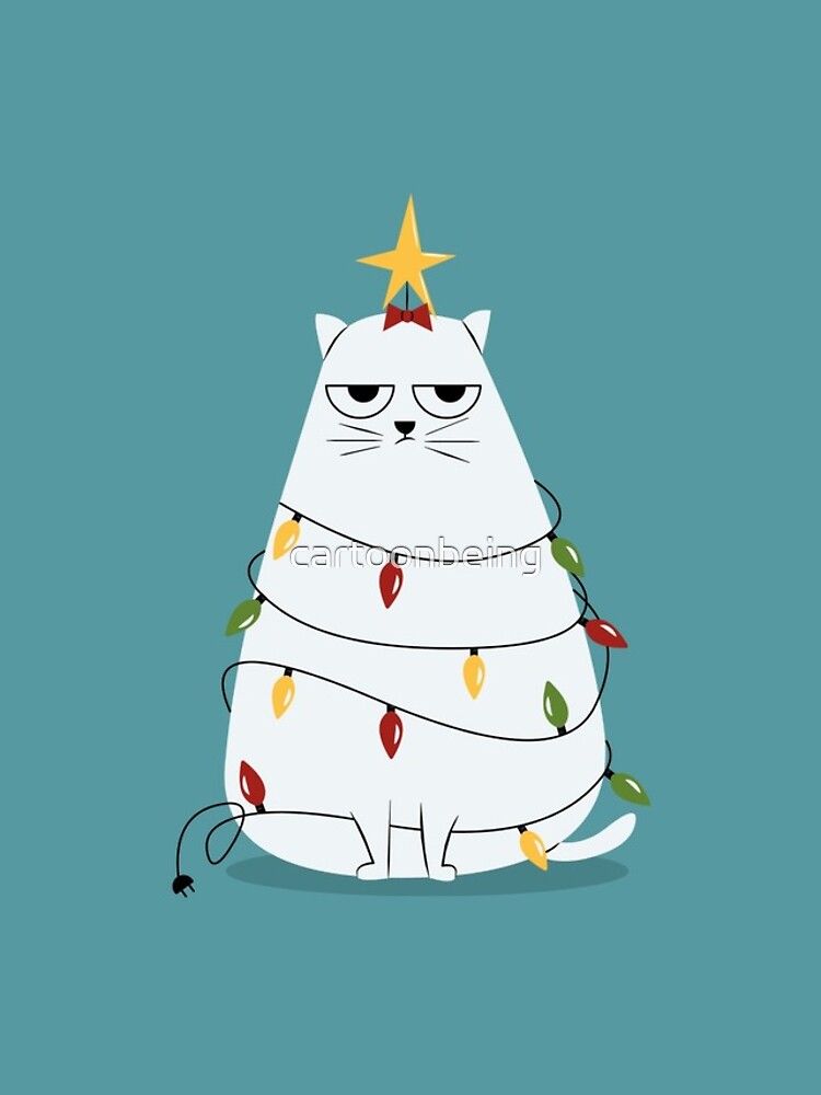 Grumpy Christmas Cat by cartoonbeing